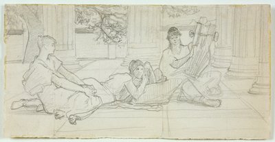 First Concept for A Reading of Homer c.1884-85 by Lawrence Alma Tadema